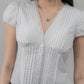Elise Lace Trim Padded Cap Sleeves Top