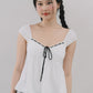 Polly Contrast Trim Padded Sleeved Top