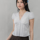 Elise Lace Trim Padded Cap Sleeves Top