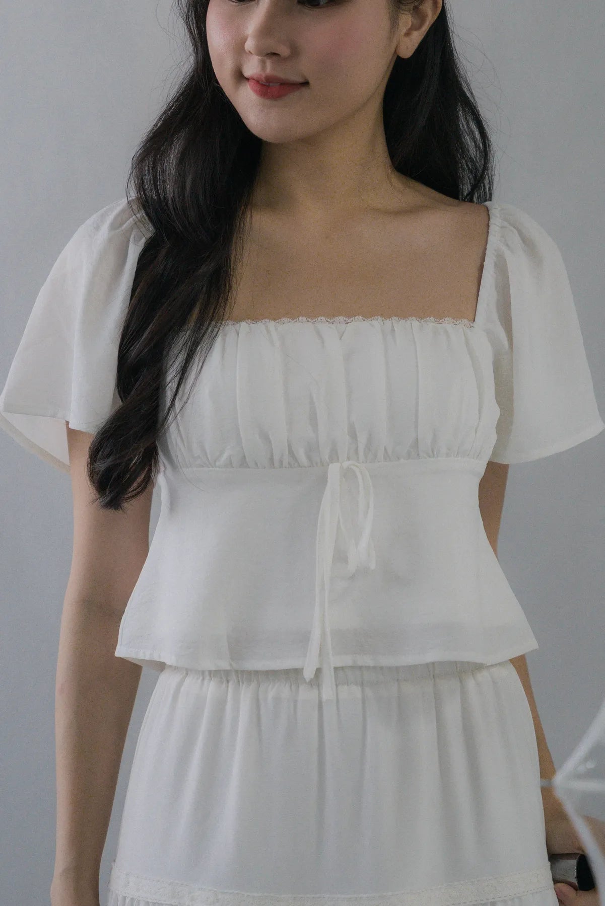 Kiara Flutter Sleeves Padded Babydoll Top