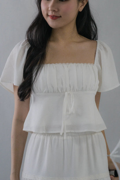 Kiara Flutter Sleeves Padded Babydoll Top
