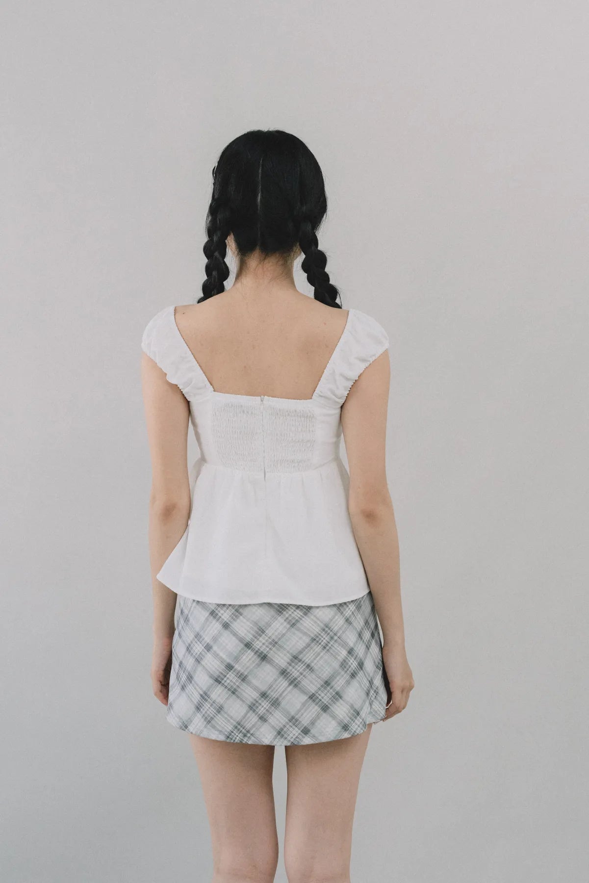Polly Contrast Trim Padded Sleeved Top