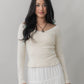 Valerie Pointelle Off Shoulder Long Sleeve Top