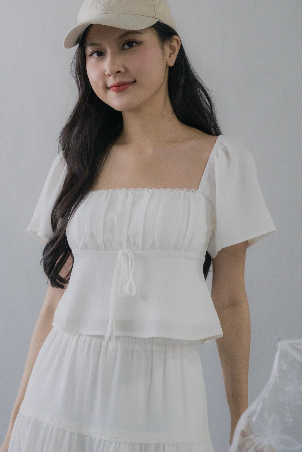 Kiara Flutter Sleeves Padded Babydoll Top