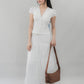 Elise Lace Trim Padded Cap Sleeves Top