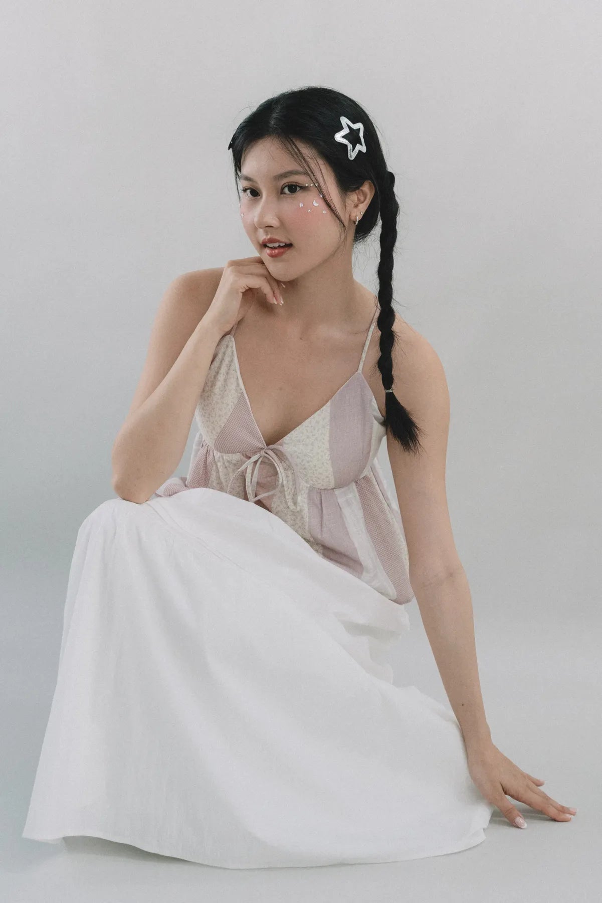 Peony Patchwork Babydoll Padded Top