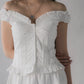 Georgie Pintuck Ruffle Puffed Sleeve Padded Top