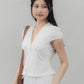 Elise Lace Trim Padded Cap Sleeves Top