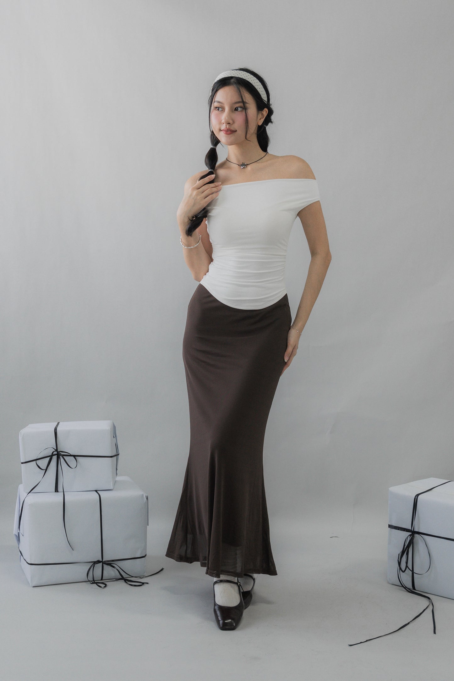 Casey Off-Shoulder Stretchy Padded Top