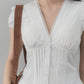 Elise Lace Trim Padded Cap Sleeves Top