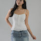 Christine Lace Ribbon Padded Tank Top