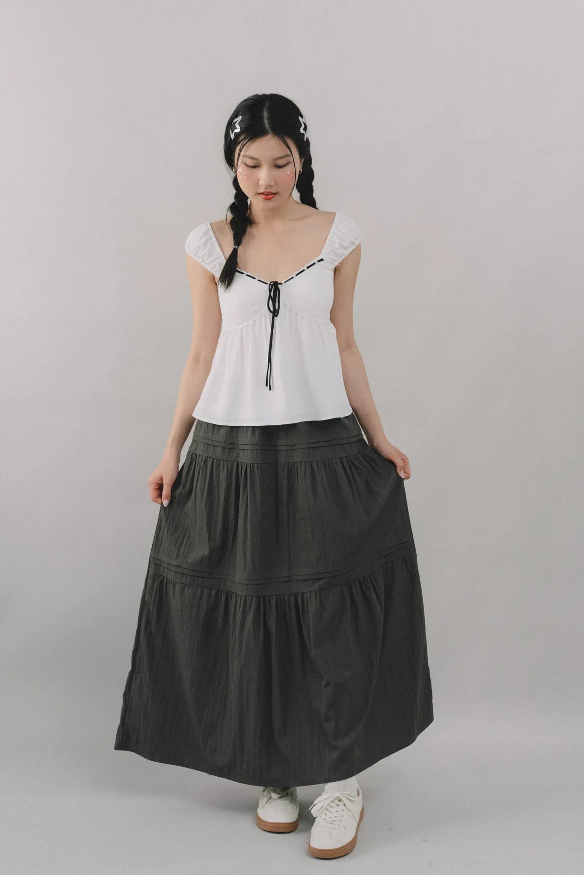 *RESTOCK* Arabella Pintuck Flowy Tiered Long Skirt