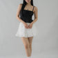 Ellie Ribbon Pintuck Padded Babydoll Top
