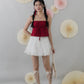 Kiara Lace Trim Ribbon Padded Babydoll Top