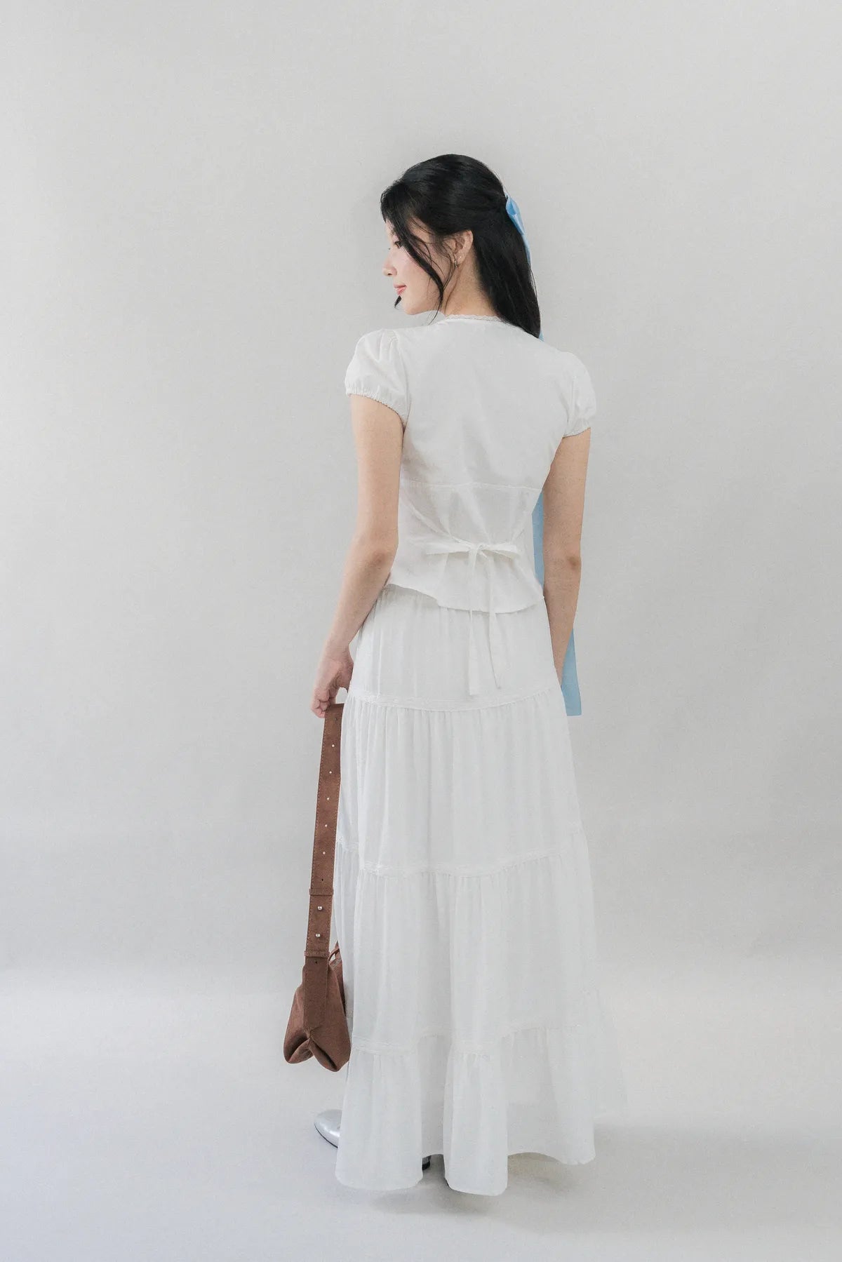 Elise Lace Trim Padded Cap Sleeves Top