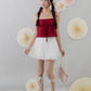 Kiara Lace Trim Ribbon Padded Babydoll Top