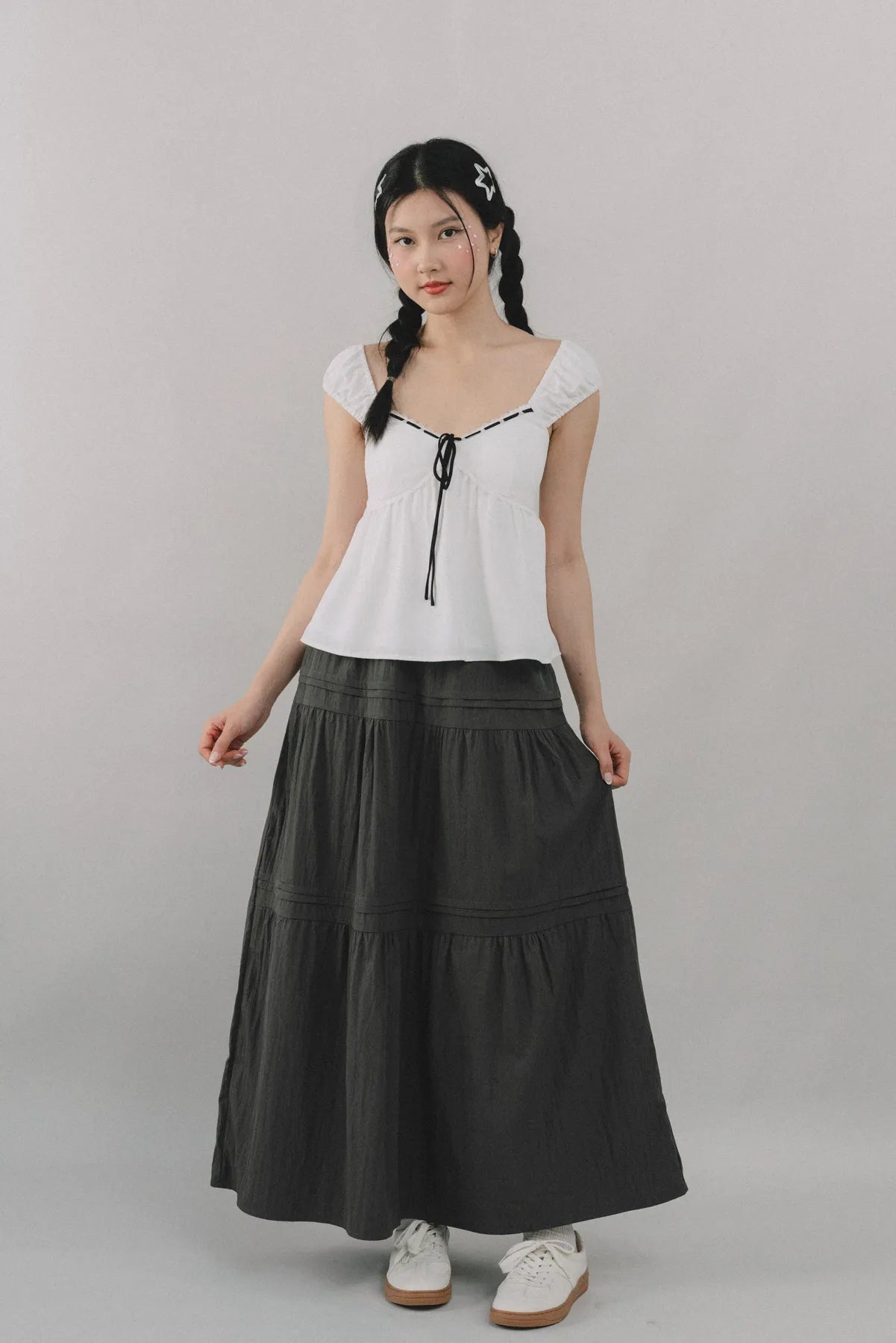 *RESTOCK* Arabella Pintuck Flowy Tiered Long Skirt