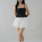 Ellie Ribbon Pintuck Padded Babydoll Top