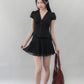 Elise Lace Trim Padded Cap Sleeves Top