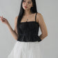 Ellie Ribbon Pintuck Padded Babydoll Top