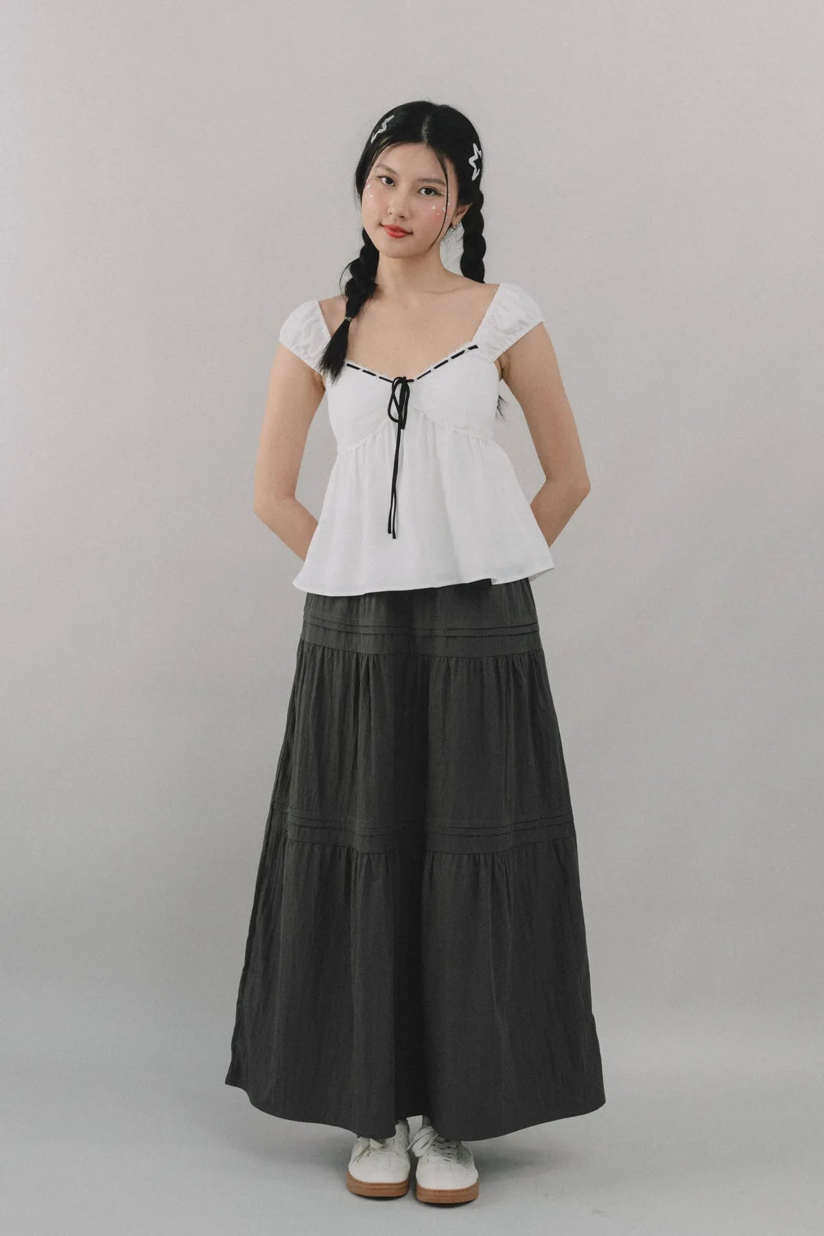 *RESTOCK* Arabella Pintuck Flowy Tiered Long Skirt