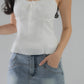 Christine Lace Ribbon Padded Tank Top