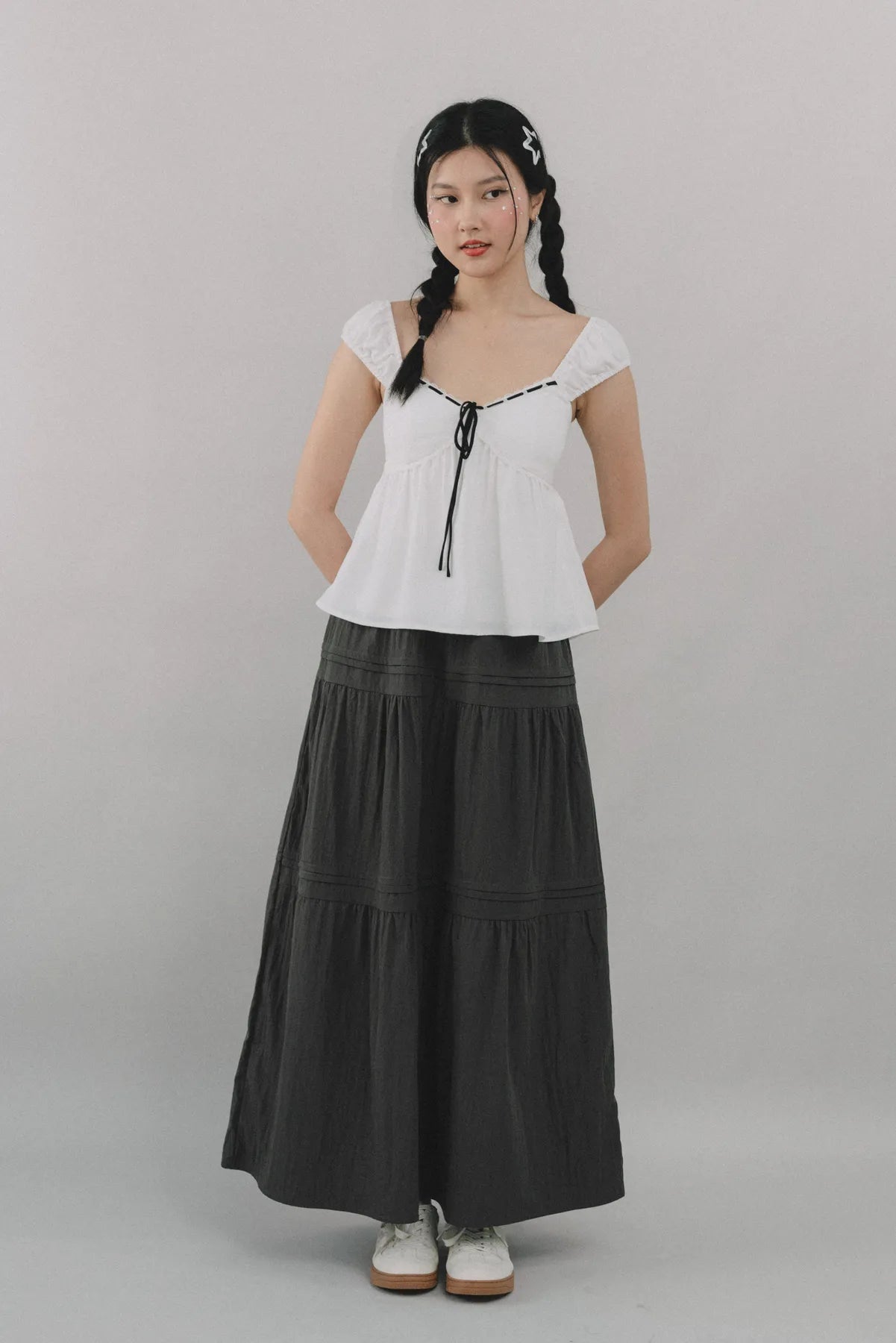 *RESTOCK* Arabella Pintuck Flowy Tiered Long Skirt