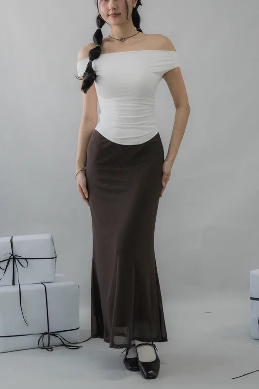 Bradley Fishtail Maxi Soft Mesh Skirt
