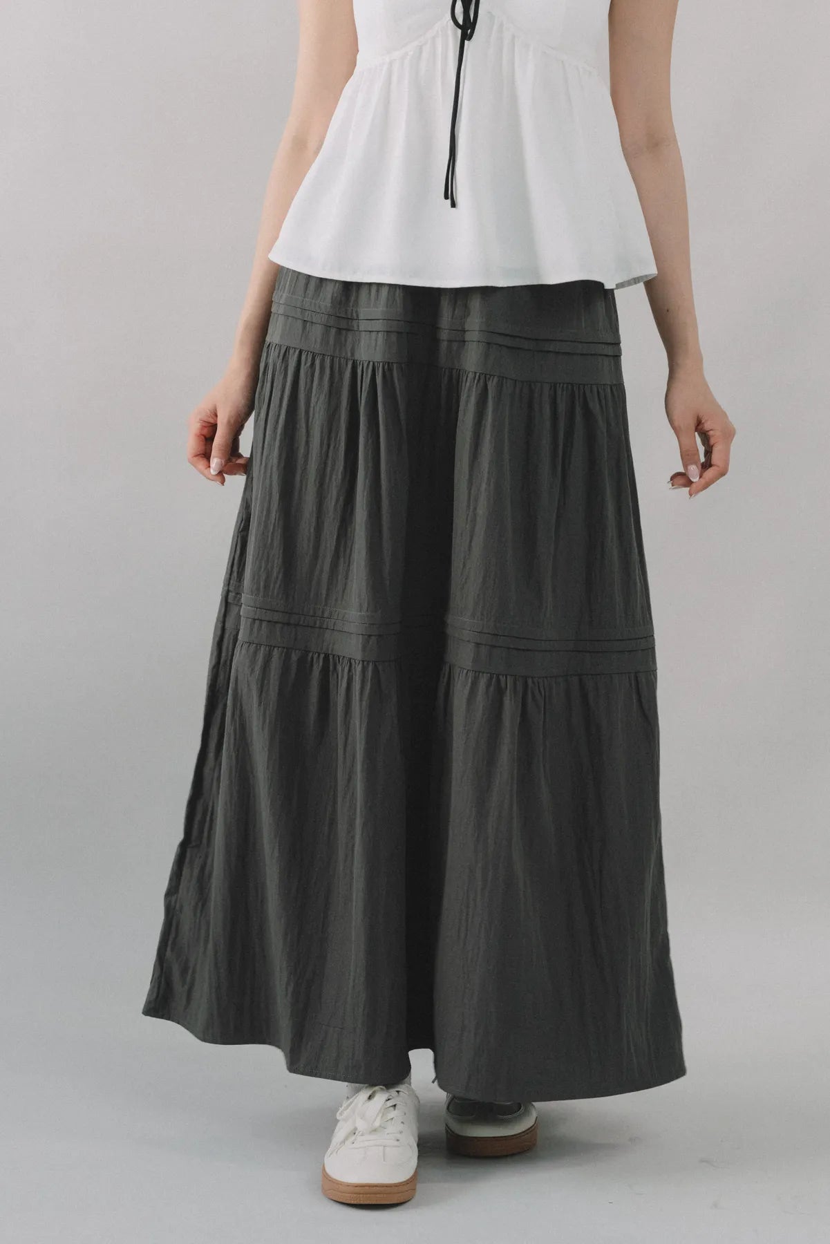 *RESTOCK* Arabella Pintuck Flowy Tiered Long Skirt