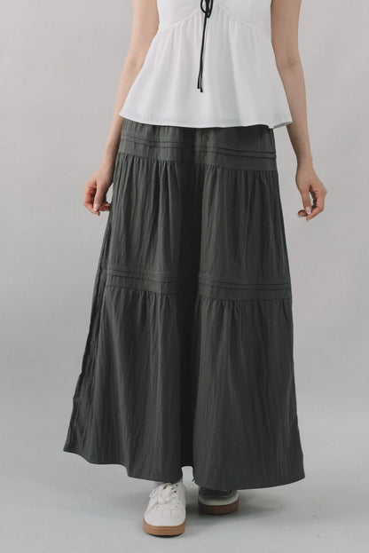 *RESTOCK* Arabella Pintuck Flowy Tiered Long Skirt