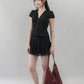 Elise Lace Trim Padded Cap Sleeves Top