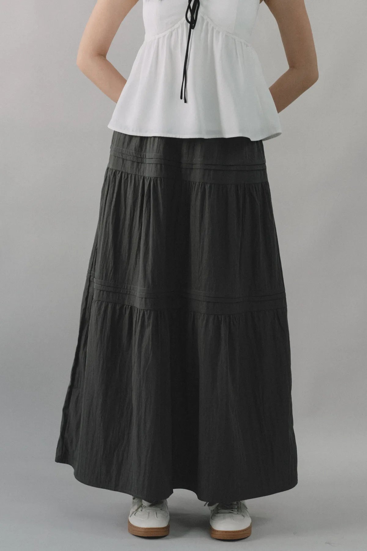 *RESTOCK* Arabella Pintuck Flowy Tiered Long Skirt