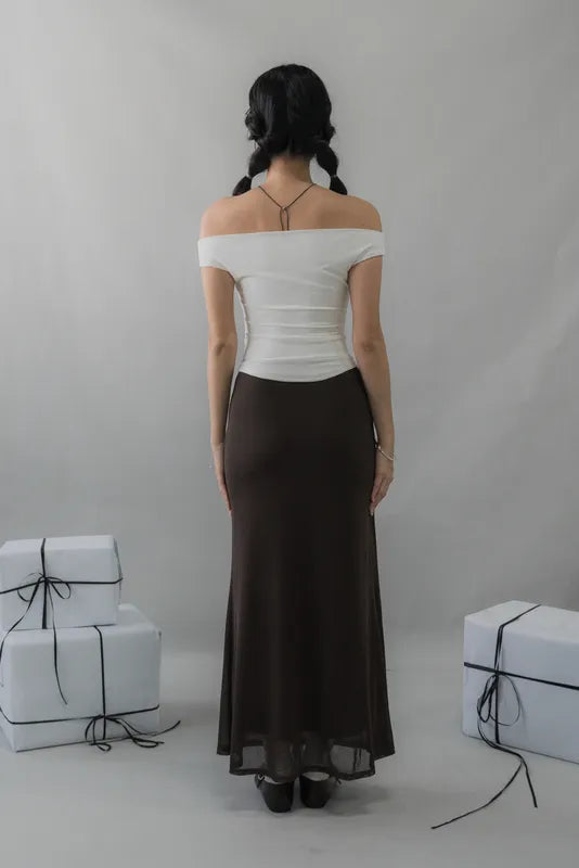 Bradley Fishtail Maxi Soft Mesh Skirt
