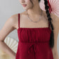 Kiara Lace Trim Ribbon Padded Babydoll Top