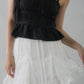 Ellie Ribbon Pintuck Padded Babydoll Top