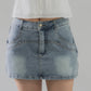 Miki Structured Denim Mini Skorts