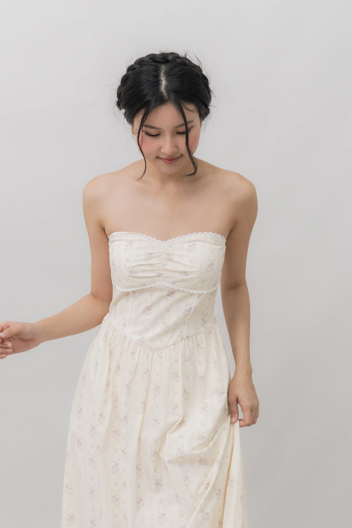 Elora Ribbon Tie Padded Maxi Dress