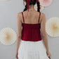 Kiara Lace Trim Ribbon Padded Babydoll Top