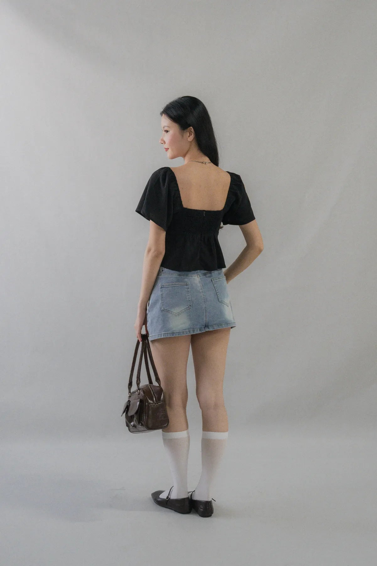 Kiara Flutter Sleeves Padded Babydoll Top