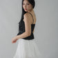 Ellie Ribbon Pintuck Padded Babydoll Top