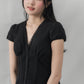 Elise Lace Trim Padded Cap Sleeves Top