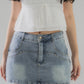 Miki Structured Denim Mini Skorts