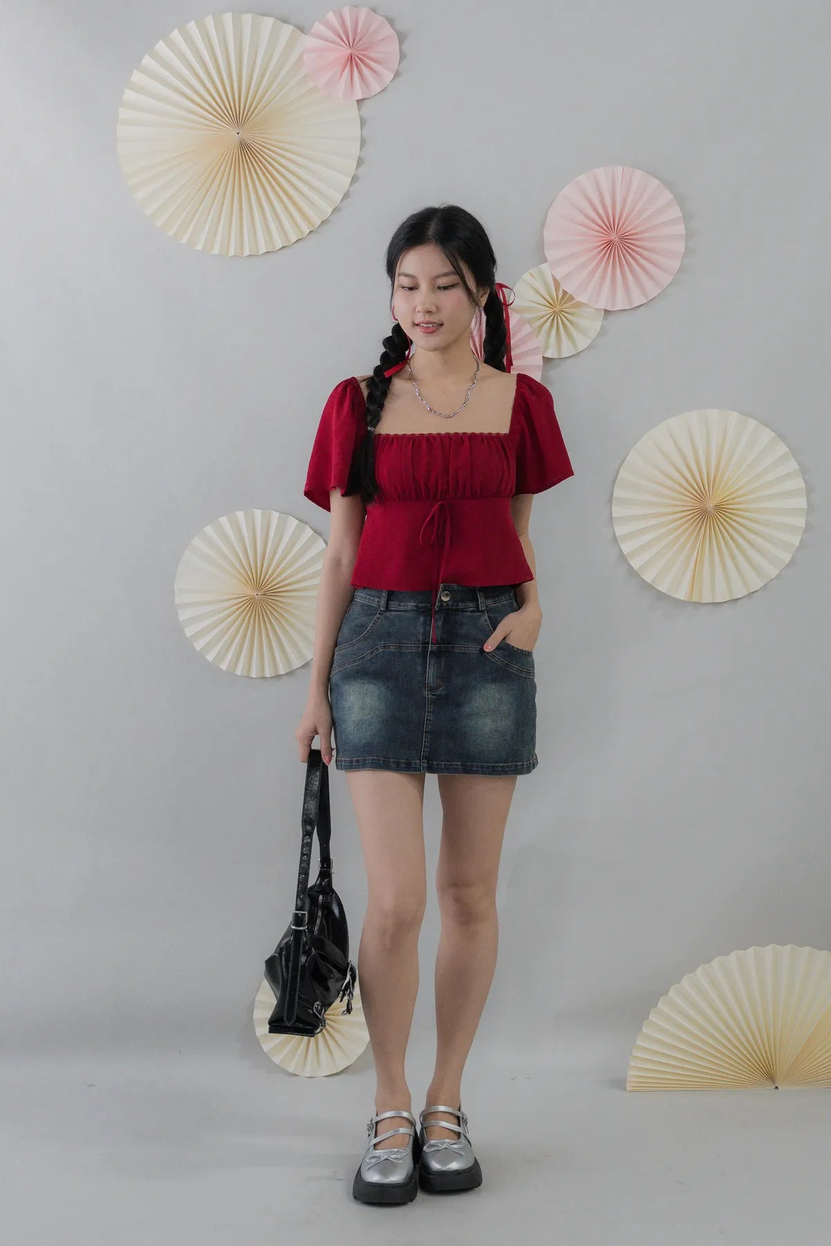 Kiara Flutter Sleeves Padded Babydoll Top