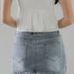 Miki Structured Denim Mini Skorts