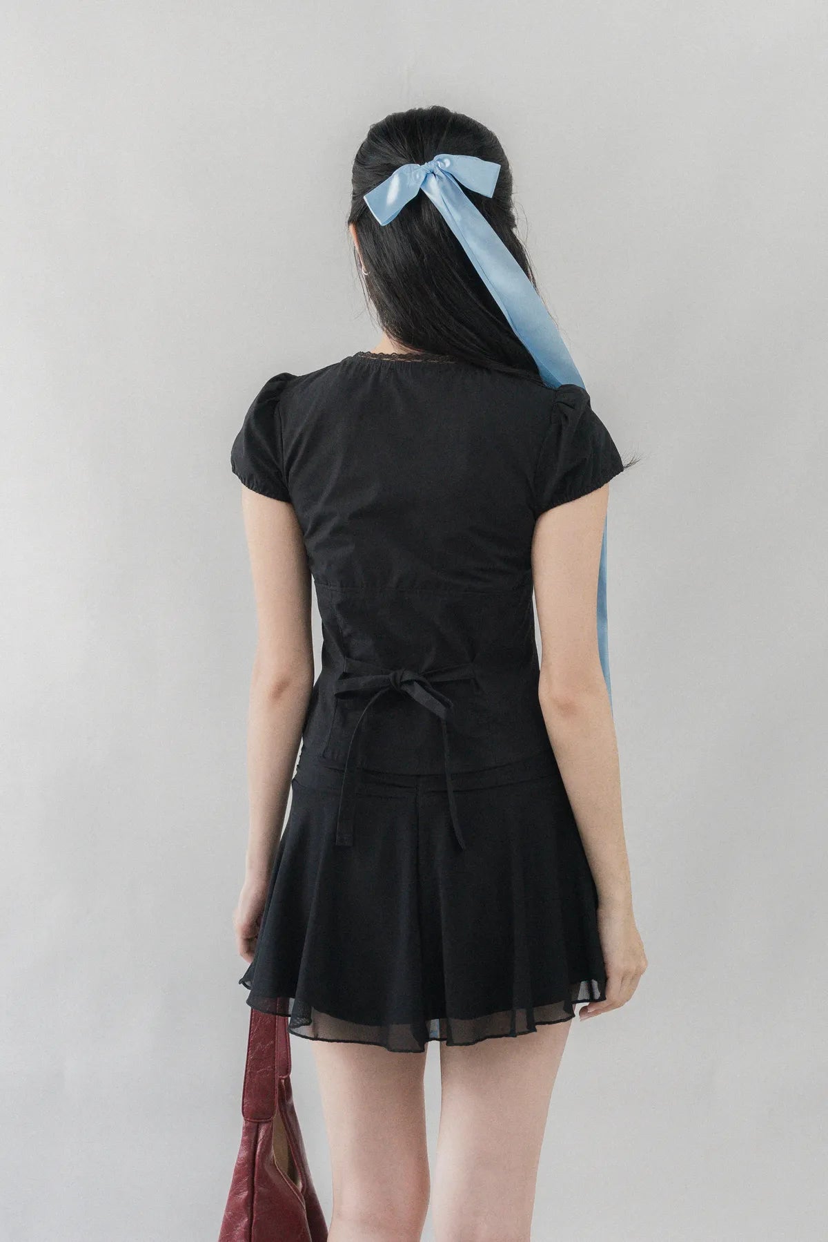Elise Lace Trim Padded Cap Sleeves Top