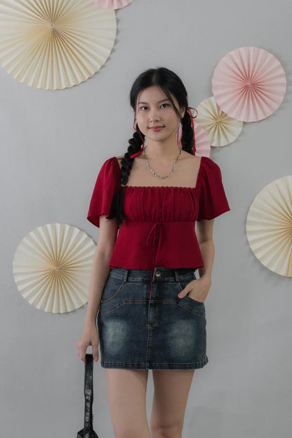 Kiara Flutter Sleeves Padded Babydoll Top