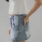 Miki Structured Denim Mini Skorts