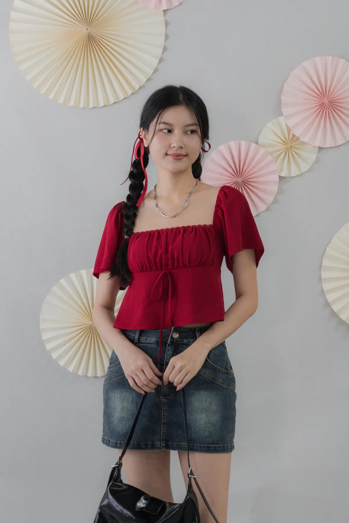 Kiara Flutter Sleeves Padded Babydoll Top