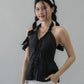Krissy V-Neck Padded Longline Halter Top V2