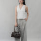 Evelyn Pintuck Lace Trim Padded Vest Top
